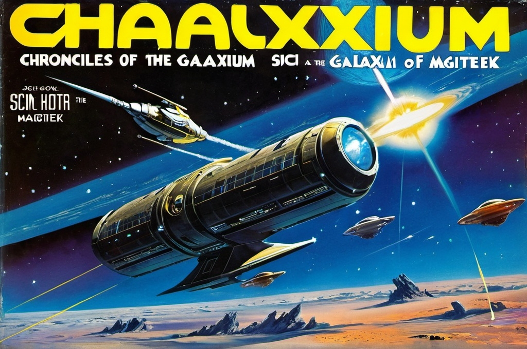 Prompt: Chronicles of the Galaxium, Sci-fi, fantasy Magitek Cover