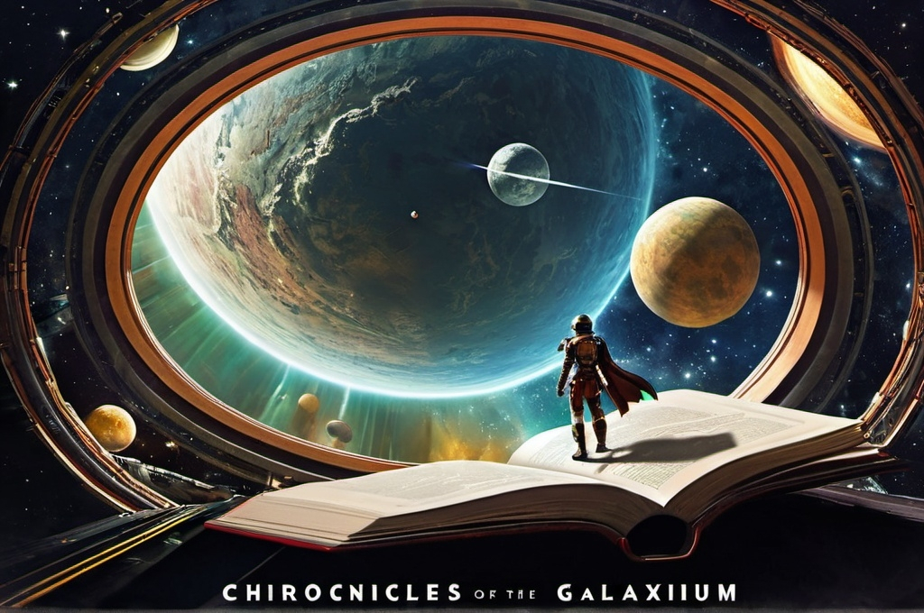 Prompt: Chronicles of the Galaxium, Sci-fi, fantasy Magitek Cover