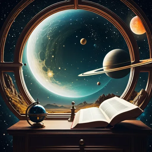 Prompt: Literary competition Astronomy Retro Sci-fi fantasy magic-tec 