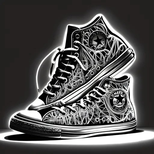 Prompt: Light-drawings,sneakers, highly detailed, HD, no background