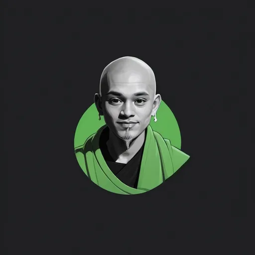 Prompt: A profile photo for twitter. User is Shopify expert and username is Shopify monk. So it should be mixture of both Shopify logo and a monk. Background can be dark so that it look good in profile. This user is expert in Shopify ecommerce development. 