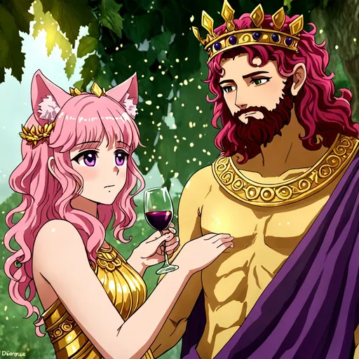 Prompt: anime, girl, detailed, pink hair, shy, cat ears, very detailedThe Greek king Midas did a good deed for a Satyr. This prompted Dionysus, the god of wine, to grant him a wish. Midas asked for everything he touched to turn to gold. Dionysus’ warned him not to do so, but Midas could not be swayed. Midas excitedly started touching everything and turning them into gold. Soon, he became hungry. But he couldn’t eat anything because even his food turned to gold. His beloved daughter saw him in distress and ran to hug him. However, she, too, turned to gold. He realised then the golden touch was not a blessing.

Moral: Greed leads one to downfall.