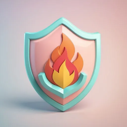 Prompt: Fire insurance soft 3D icon with pastel tones