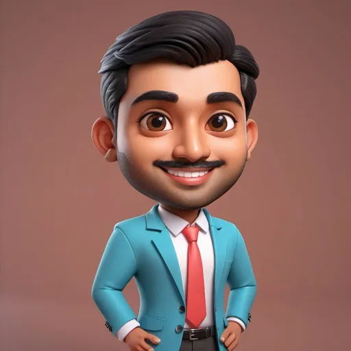 Prompt: South Asian male professional soft 3D cute illustration