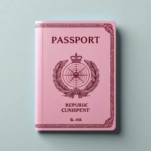 Prompt: Light pink passport, The Republic of Cunty, a cunty citizen, realistic, 4k