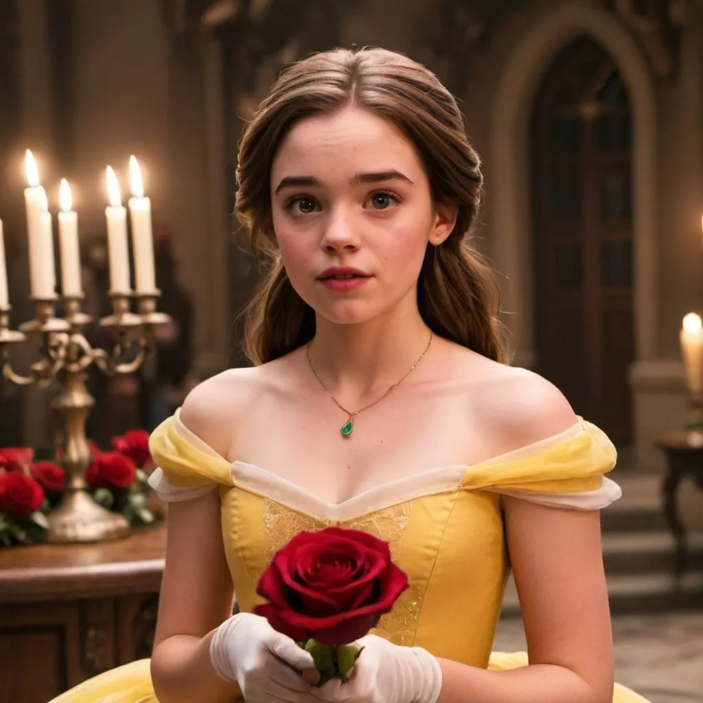 Prompt: a modern/ gen  z Belle (in beauty and the beast)