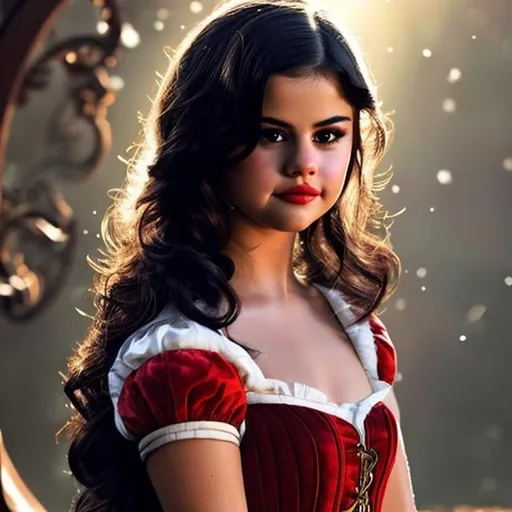 Prompt: selena gomez as snow white
