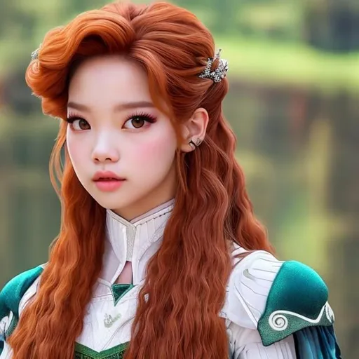 Prompt: lisa of blackpink as princess merida 