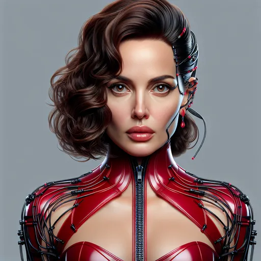 Prompt: Incredibly sharp Full length image Of scarlett Johansson As snow white in high fashion futuristic red latex dress Intricate facial detail I cant believe how beautiful she is 3d Super wide angle lens F1. 8