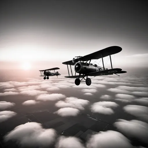 Prompt: Infrared photos 
Mesmerizing image of 2 Sopwith camels flying high at sunset unreal engine, hasselblad 1600f, zeiss milvus 25mm f/1.4 ze., hasselblad h6d-400c