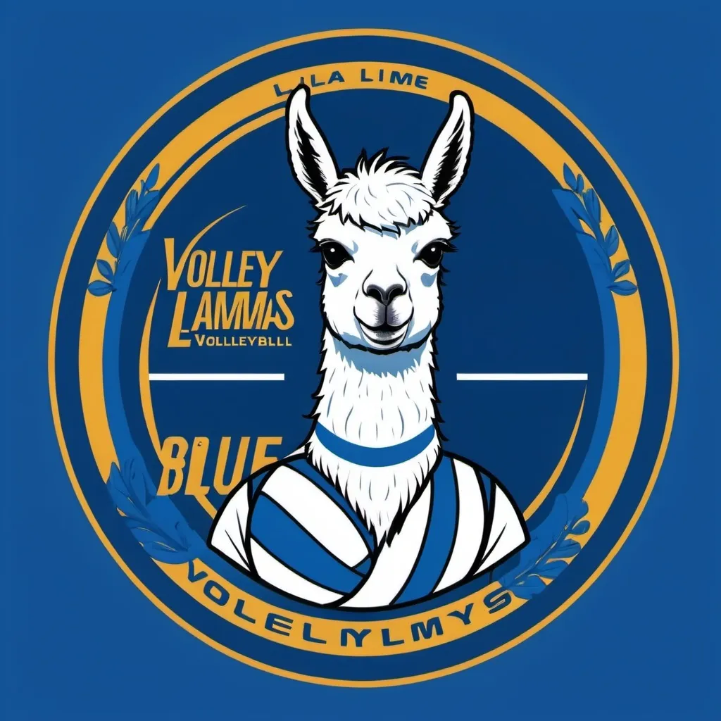 Prompt: Blue logo Volley Llamas volleyball


