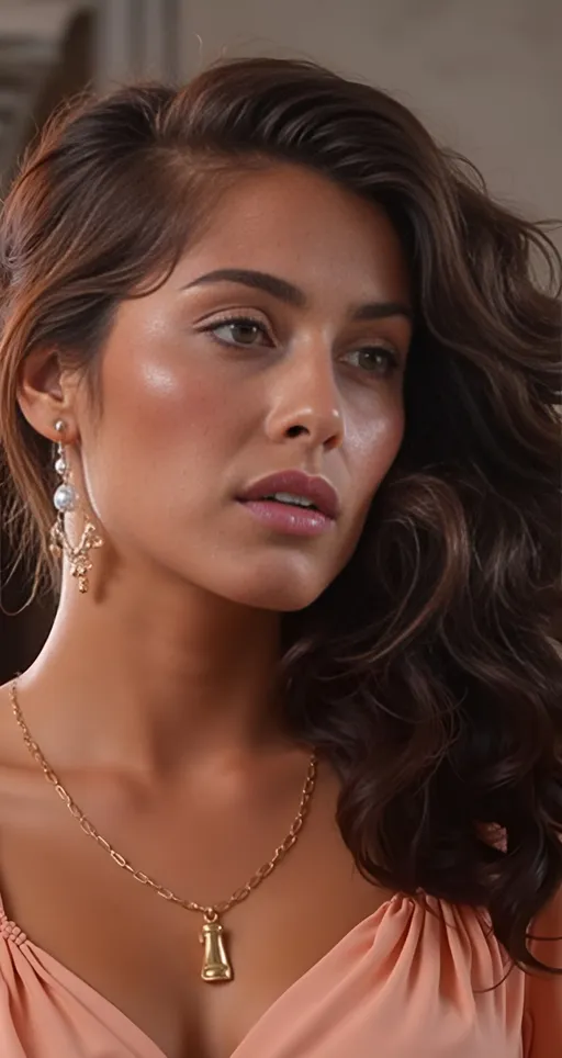 Prompt: a Spanish woman, long Wavy brunette hair, big golden hazel eyes. tanned skin. leaning on a wall in a dress and jewelry, posing for a picture in a city street of Barcelona. Cindy Sherman style photography. Traje de flamenca dress. shot from distance showing her entire body.
high detailed skin 8k uhd, dslr, soft lighting. photorealistic.