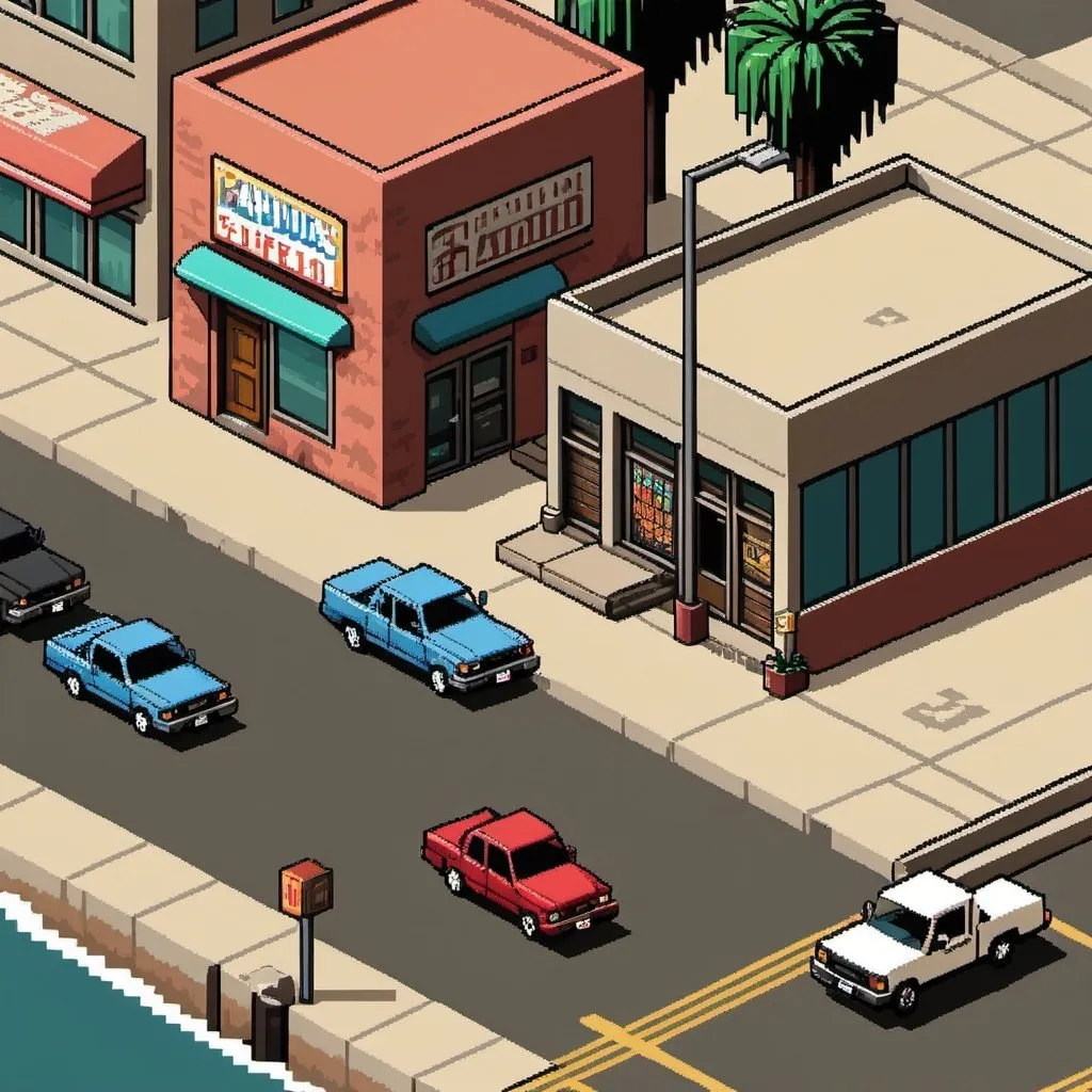 Prompt: 8 bit pixel art GTA San Andreas