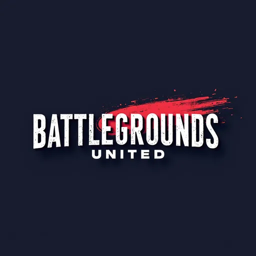 Prompt: a bold and striking text reading "Battlegrounds United"
The "United" part should be to the right centered under the "Battlegrounds" text. (vice-verca), to have a nice staircase effect on the text. It should be used as a logo for a loading screen so no background would be appreciated.