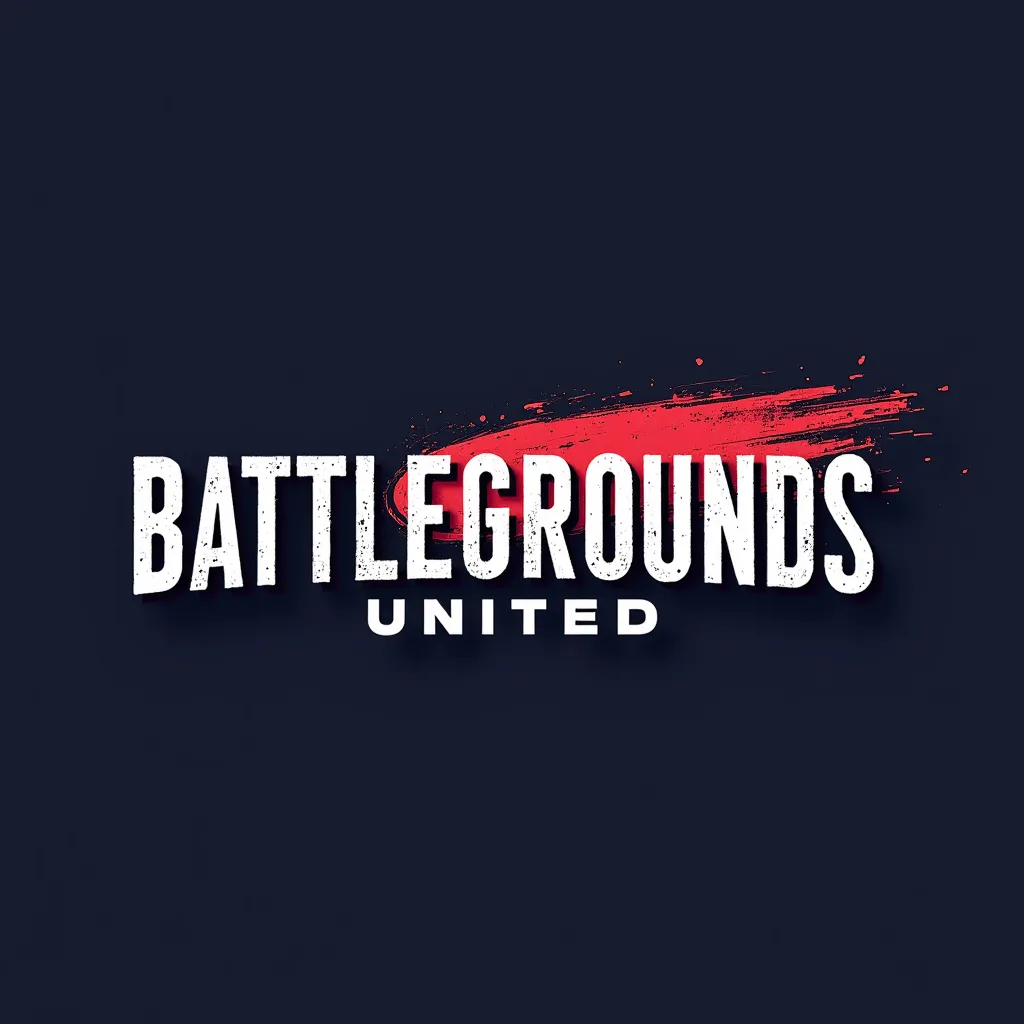 Prompt: a bold and striking text reading "Battlegrounds United"
The "United" part should be to the right centered under the "Battlegrounds" text. (vice-verca), to have a nice staircase effect on the text. It should be used as a logo for a loading screen so no background would be appreciated.