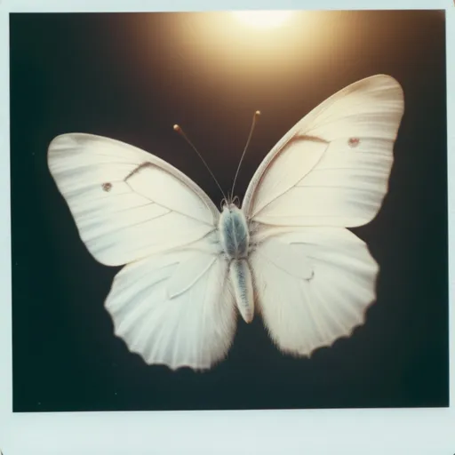 Prompt: polaroid photo of a white butterfly ,soft lighting, photo realistic, cinematic