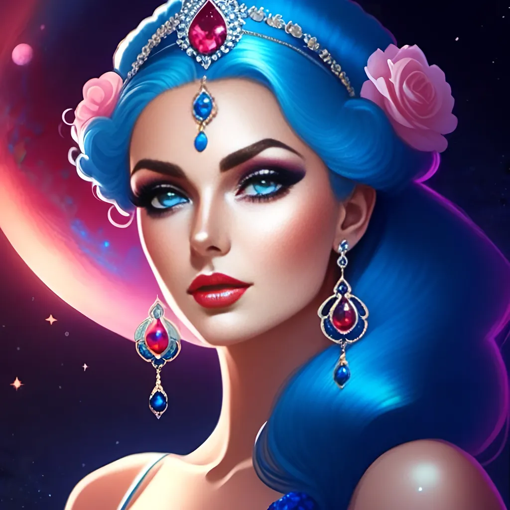 Prompt: <mymodel>Cosmic Epic Beautiful Nebula (Beautiful melancholy {goddess}female liquid satin}, Beautiful and Gorgeous