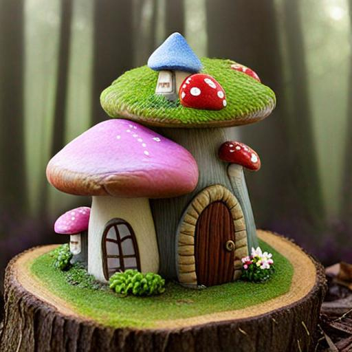 Prompt: fairy houses in toadstools
