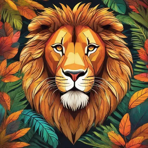 Prompt: Cartoon drawing of a lion, vibrant colors, playful and friendly expression, jungle setting, detailed fur with lively texture, high quality, cartoon style, vibrant tones, jungle lighting