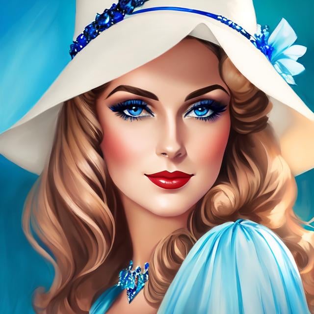 Prompt: Glamorously dressed lady of rhe 1930's wearing sapphire jewelry,blue eyes