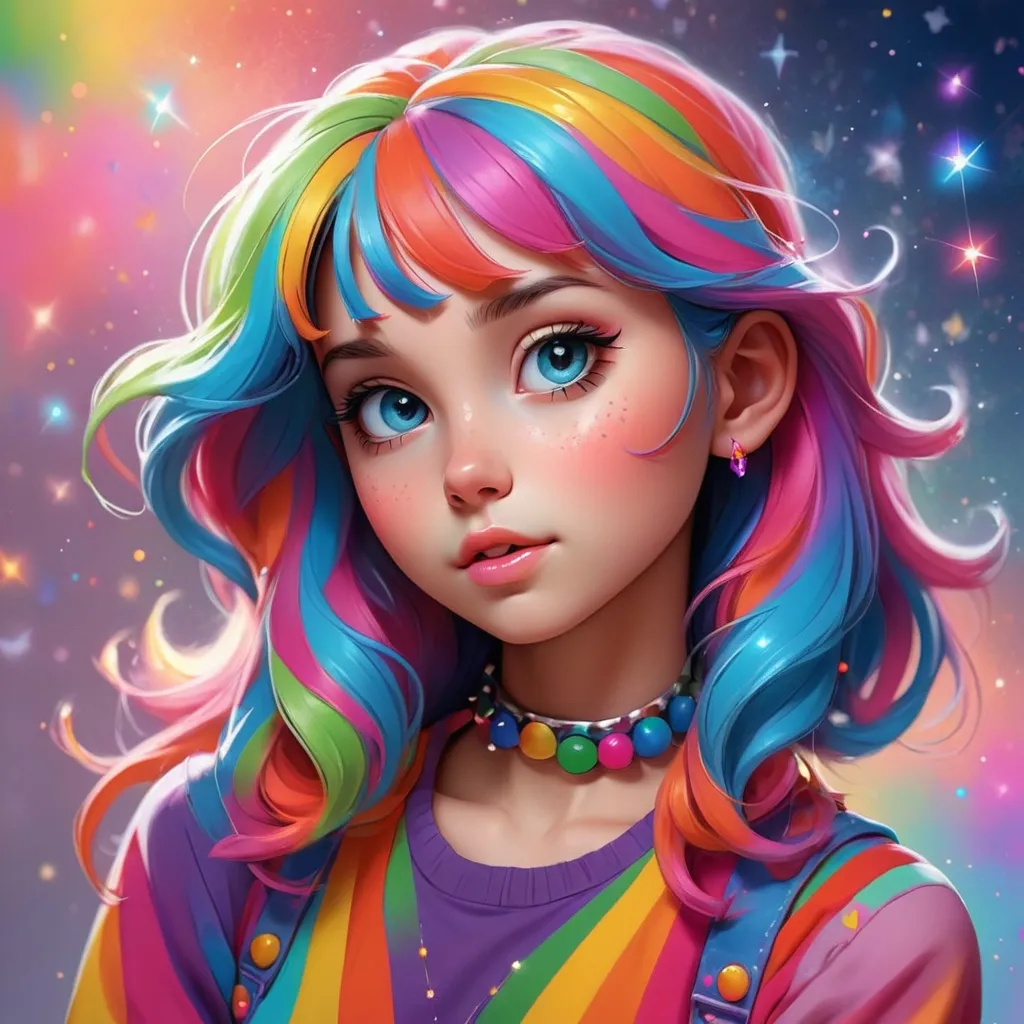 Prompt: colorful girl, twinkles