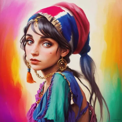Prompt: A gypsy girl