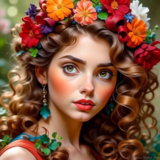 Prompt: <mymodel>a fairy of spring, ,wildflowers, vivid colors, closeup