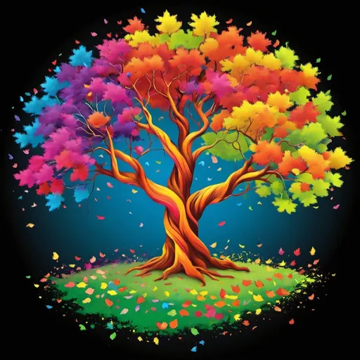 Prompt: A colorful tree