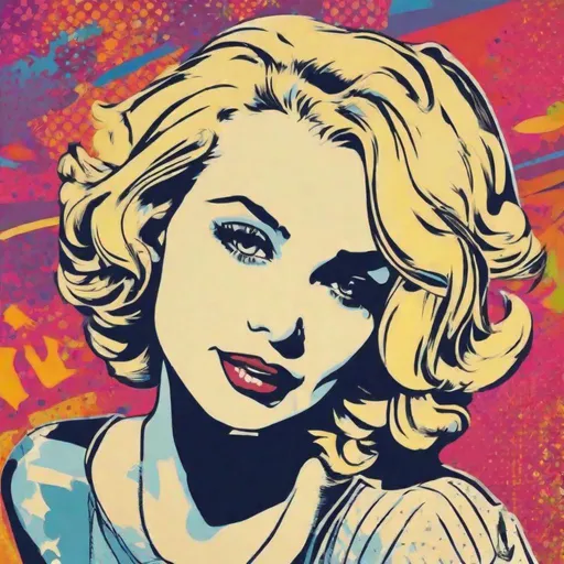 Prompt: Pop art-An illustration of a young woman