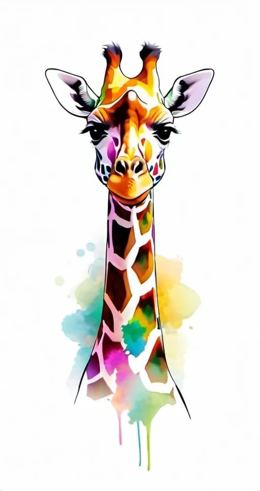 Prompt: Giraffe in vivid colors