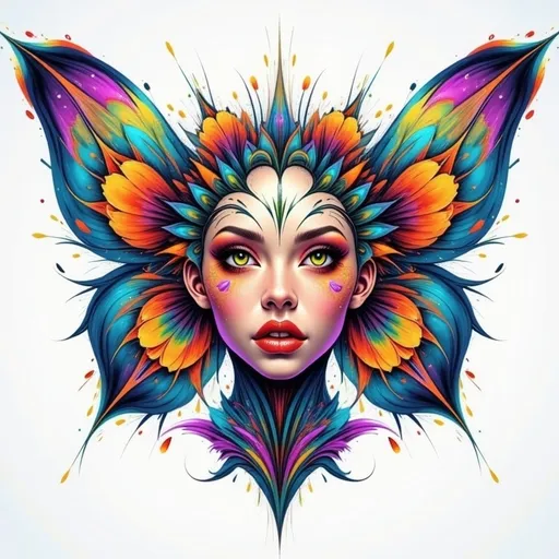 Prompt: Beautiful  hybrid woman with orange flowers sprouting from her, oil painting, detailed fiery eyes, ethereal glow, dark and mysterious, high quality, vibrant colors, surreal, haunting, intricate floral details, intense gaze, mystical atmosphere, oil painting, demon, hybrid, fiery eyes, ethereal, vibrant colors, surreal, haunting, floral details, intense gaze, mystical atmosphere