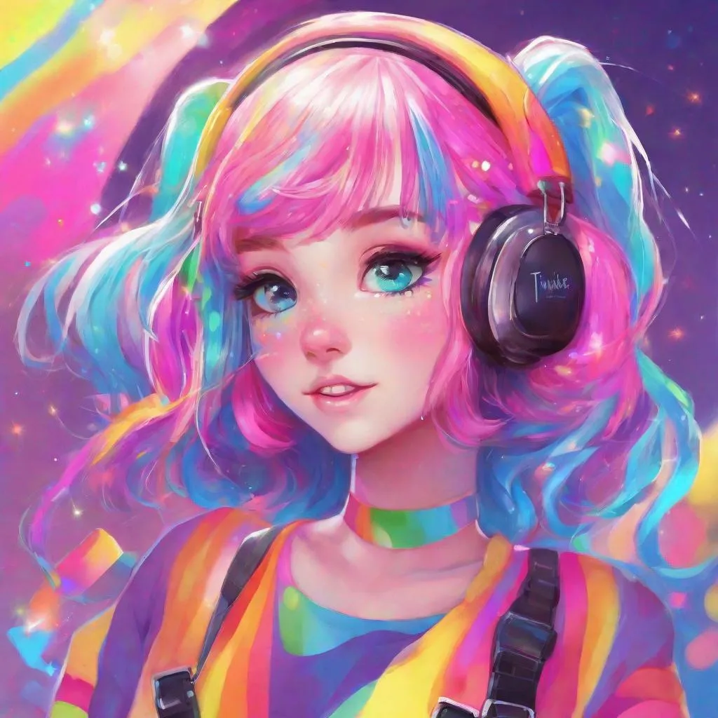 Prompt: colorful girl, twinkles