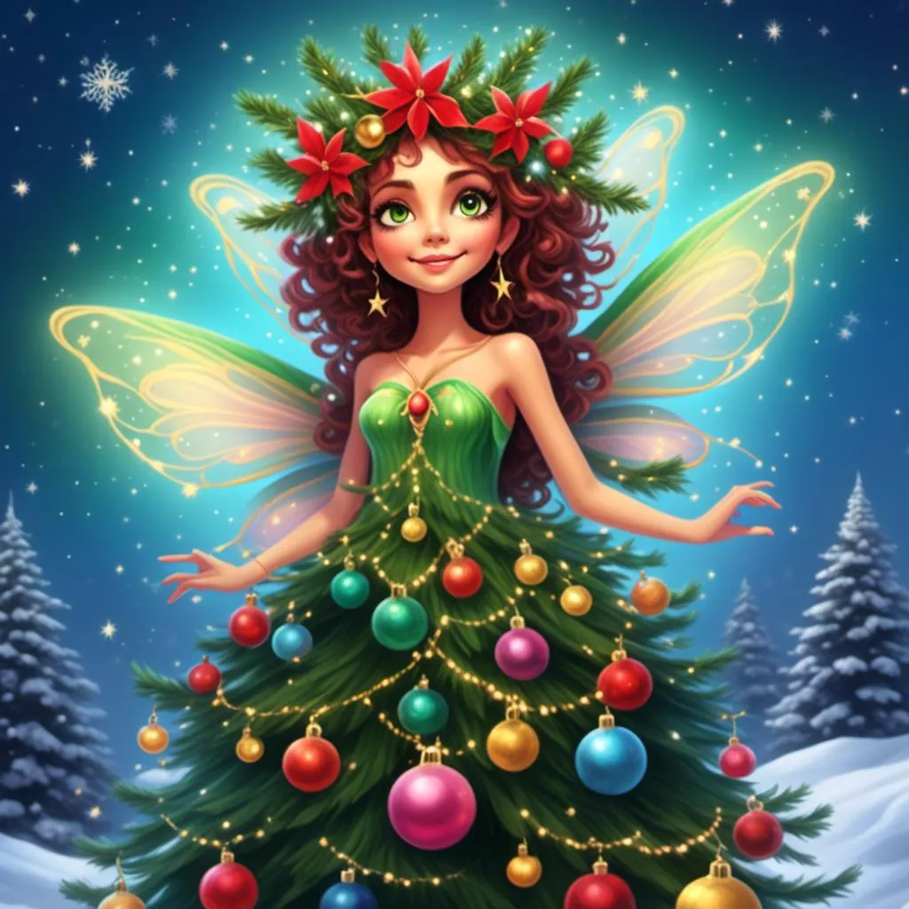 Prompt: <mymodel>Christmas tree fairy