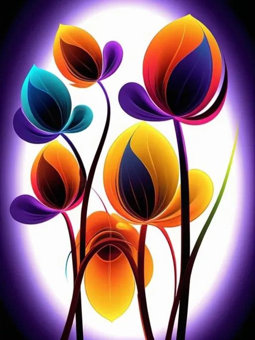 Prompt: Vibrant abstract digital artwork of flowers, dazzling colors, dynamic composition, high energy, modern digital art, vibrant, abstract, digital, high energy, dynamic composition, best quality, colorful, vivid tones, professional lighting