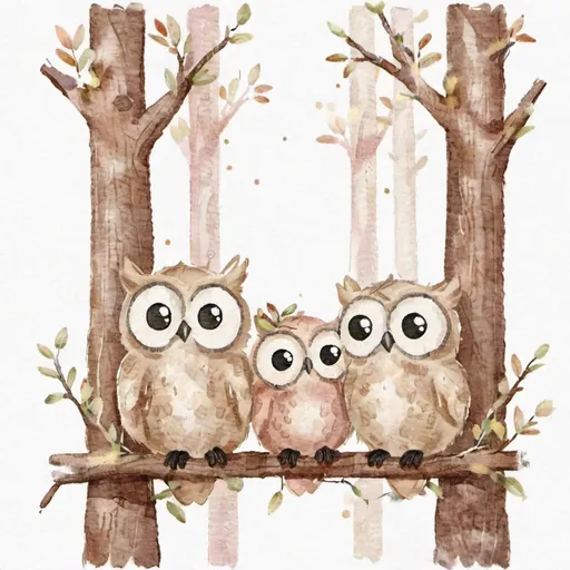 Prompt: Adorable illustration of two owls, soft pastel colors, dreamy forest setting, ultra-detailed feathers, big expressive eyes, whimsical, high quality, pastel colors, dreamy lighting