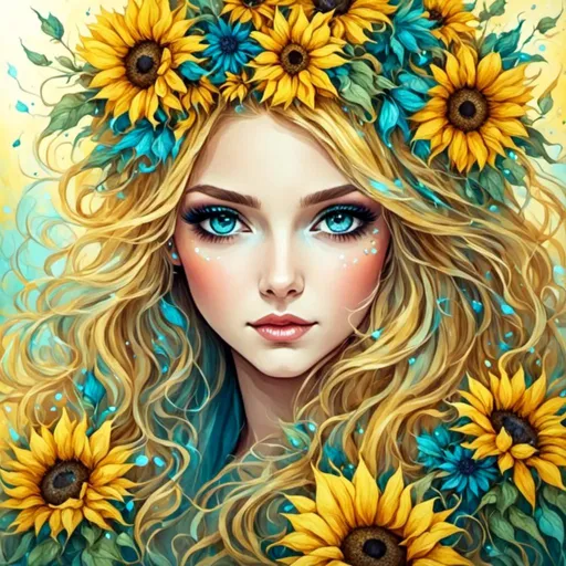 Prompt: <mymodel>Fairy princess of sunflowers