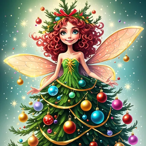 Prompt: <mymodel>Christmas tree fairy