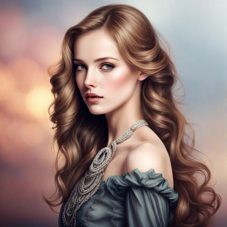 Prompt: a beautiful young lady, elegant long hair, beautiful dress