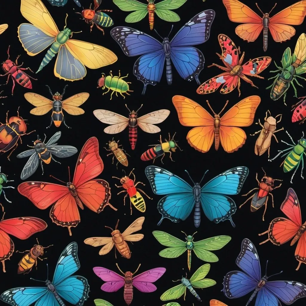 Prompt: colorful insects