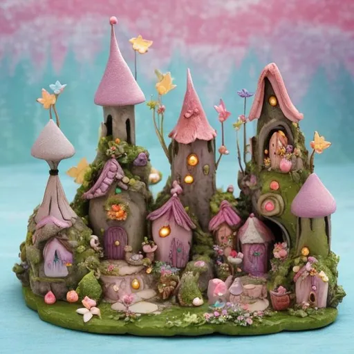 Prompt: whimsical fairy village