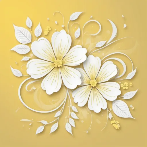 Prompt: A delicate floral abstract design for bliss.... a pretty and beautiful design.... yellow colour. White background.... line art. Vector image