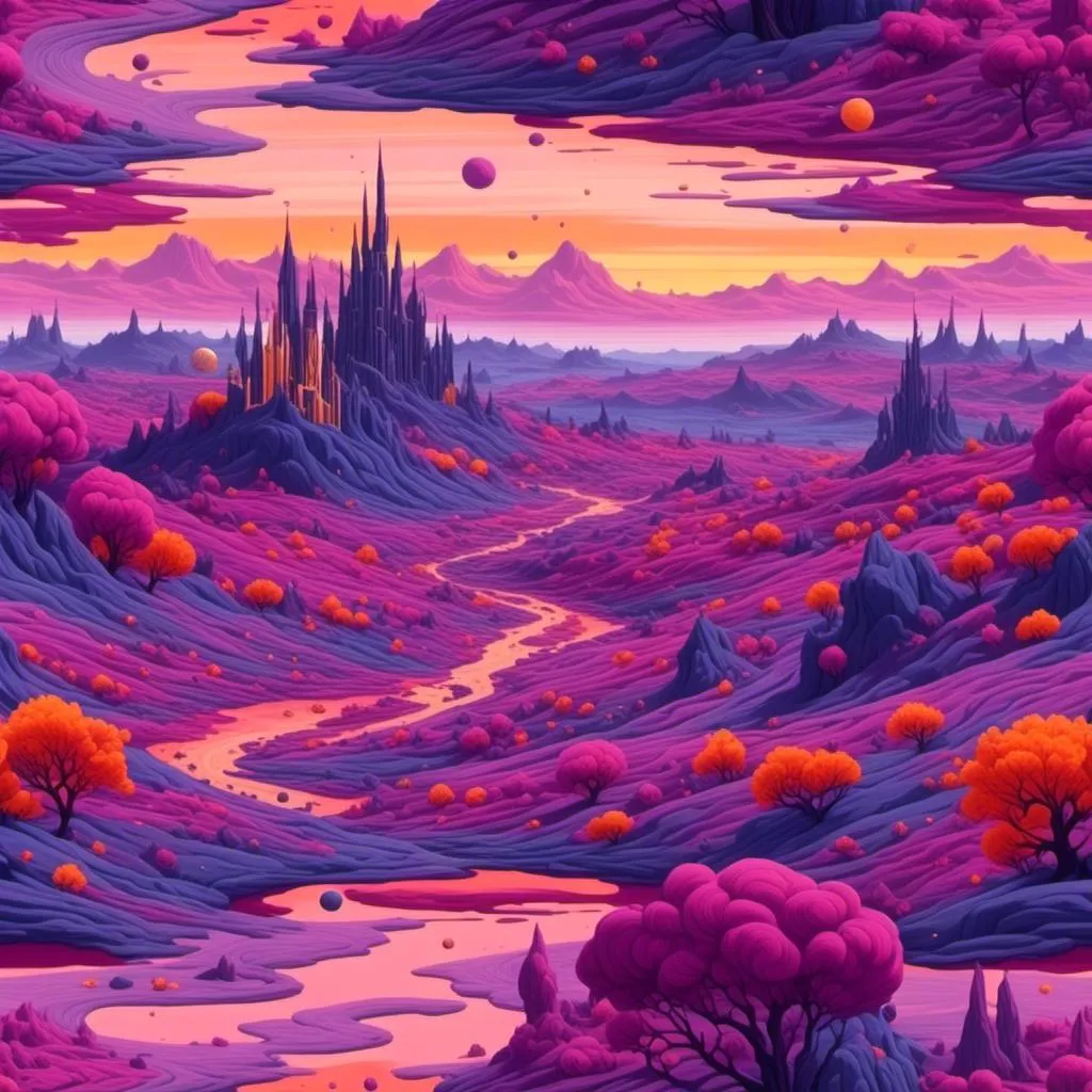 Prompt: <mymodel>A purple landscape