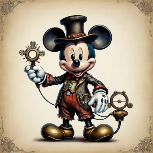 Prompt: Steampunk Mickey Mouse