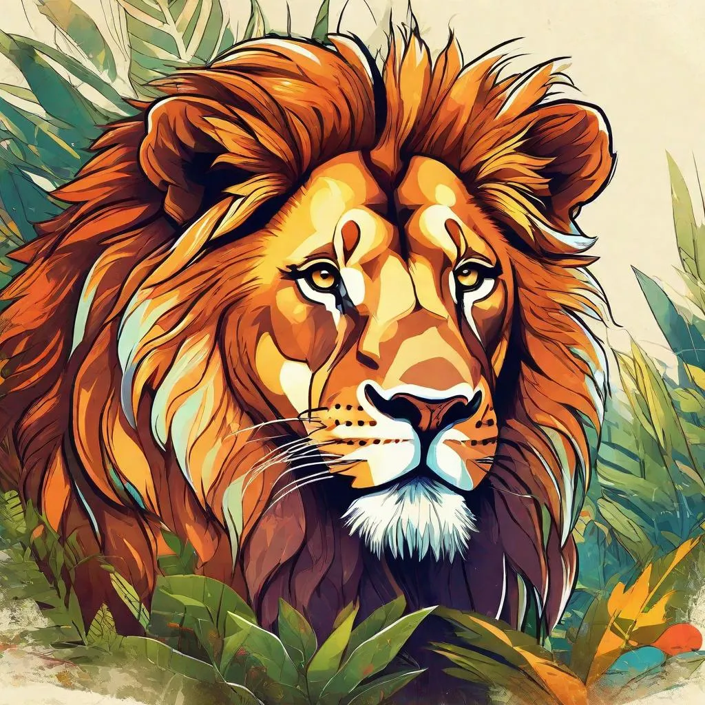 Lion head color design Royalty Free Vector Image