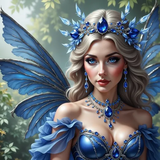 Prompt: The fairy goddess of ssapphires