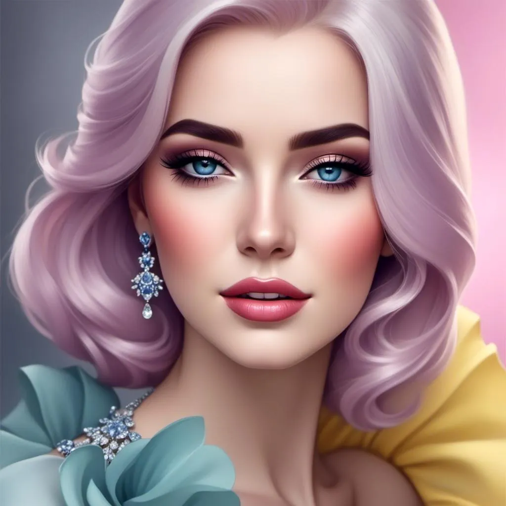 Prompt: <mymodel>Glamorously dressed lady of rhe 1930's wearing sapphire jewelry,blue eyes