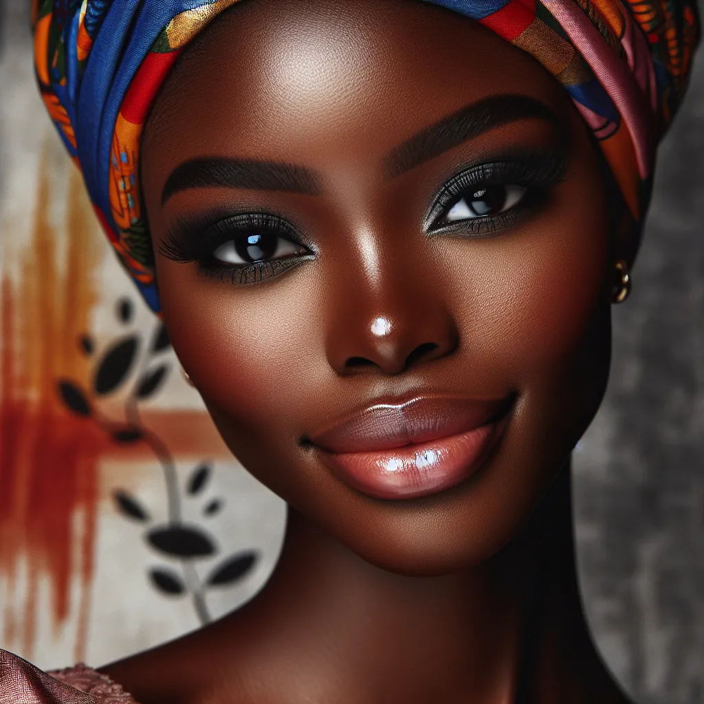 Prompt: <mymodel> black dark skinned beauty