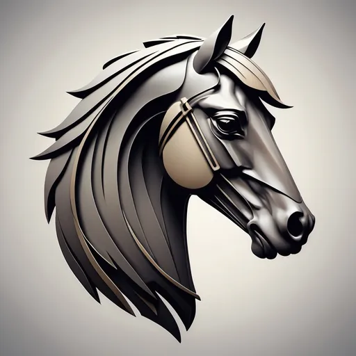 Prompt: A stylized horse's  head 