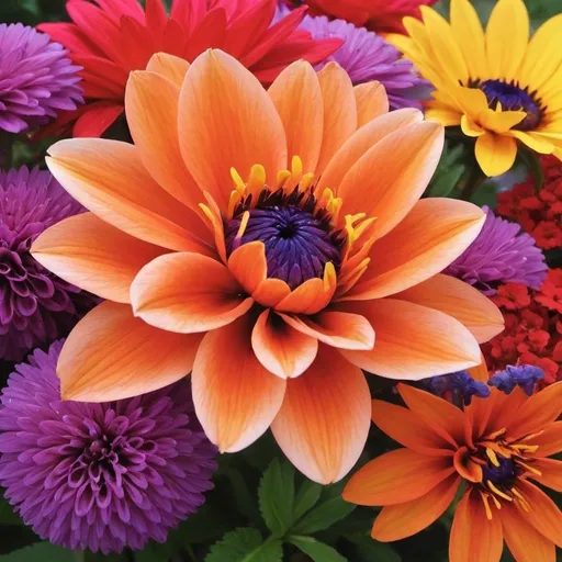 Prompt: vibrantly colored flowers