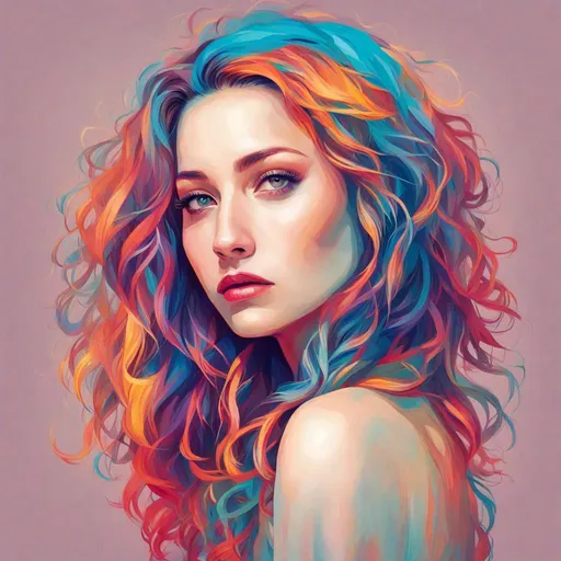 colorful image of a young lady | OpenArt